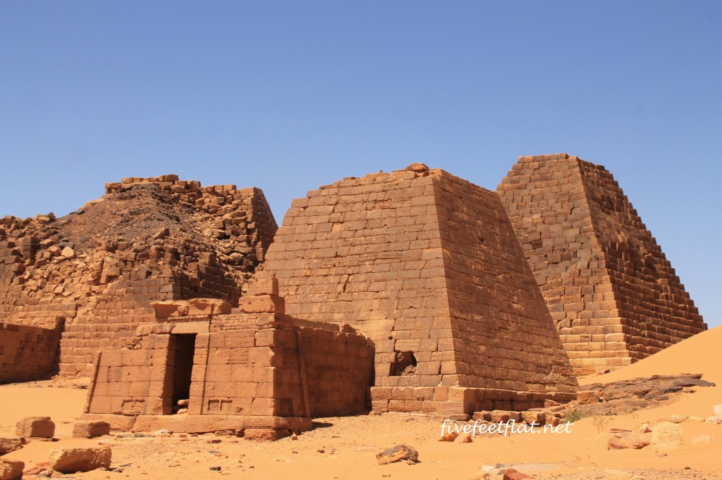 Meroe pyramids, their tops lopped off by treasure hunters