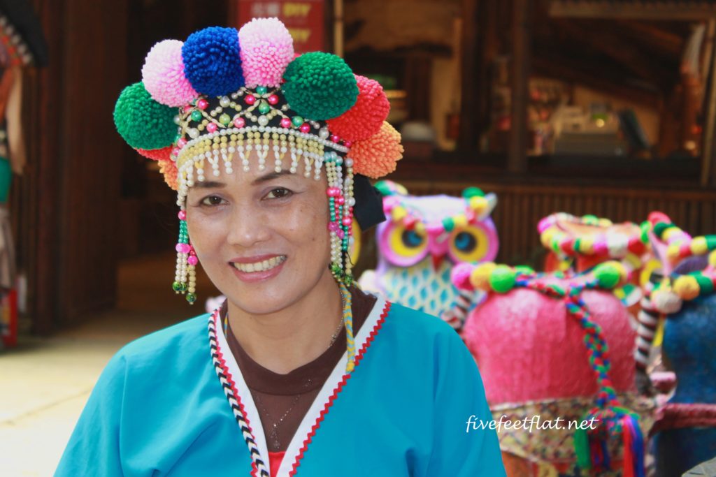 Lady from the Tsou community at the cultural village in traditional costume